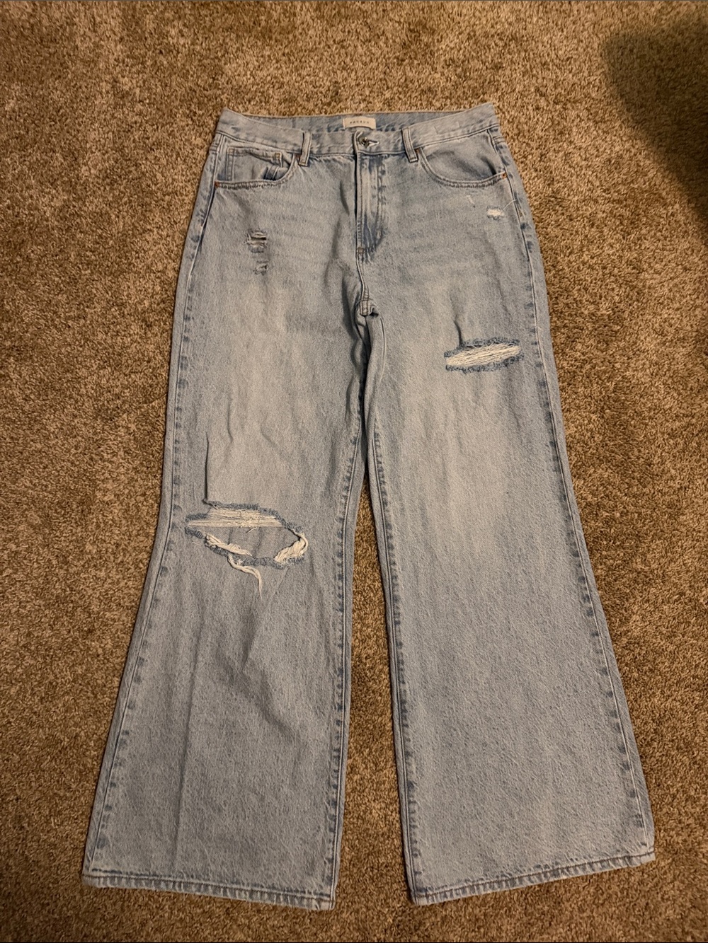 PacSun Light Blue super baggy “Lena” Distressed Jeans